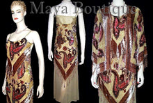 Silk Beaded Burnout Velvet Flapper Dress M & Jacket 2pcs Set Maya Matazaro
