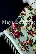 Piano Shawl Scarf Wrap Vanilla Victorian Rose Silk Burnout Velvet All Beaded