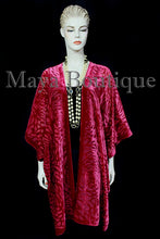 Maya Matazaro True Red Camellia Burnout Velvet Caftan Kimono Jacket USA Made