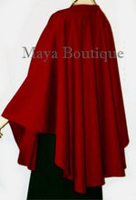 Cashmere Wool Cape Ruana Wrap Coat RED by Maya Matazaro Made in USA New