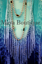 Wearable Art Silk Burnout Velvet Fringe Jacket Flapper Style Hand Dyed Maya Plus