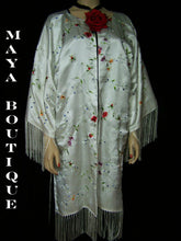 Silk Kimono Duster Coat Kimono All Embroidered & Lined Back Maya Embroidery Coat