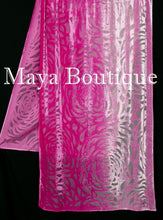 Maya Matazaro Hand Dyed Magenta Pink Camellia Shawl Wrap Scarf Burnout Velvet