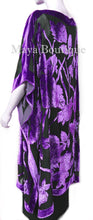 Caftan Dress Kimono Silk Burnout Velvet Purple Black Hand Dyed Maya Matazaro