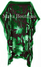Caftan Dress Kimono Silk Burnout Velvet Green Black Hand Dyed Maya Matazaro