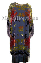 Tye Dyed Kimono Opera Coat Silk Burnout Velvet Chocolate Multi Maya Matazaro