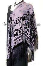 Eggplant Piano Shawl Scarf Burnout Velvet Square With Fringes Maya Matazaro