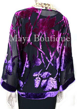 Silk Velvet Jacket Short Kimono No Fringe Hand Dyed Pink Purple Maya Matazaro