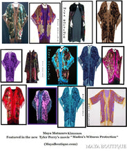 Beaded Peacock & Rose Silk Burnout Velvet Kimono Opera Coat Purple Maya Matazaro