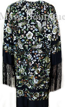 Embroidered Flamenco Silk Opera Coat Kimono Jacket Floral Birds Maya Matazaro
