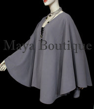 Gray Cape Ruana Wrap Coat Wool Cashmere Blend by Maya Cape Ruana USA Made
