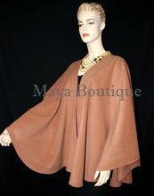Salmon Cape Ruana Wrap Coat Cashmere Wool Blend by Maya Matazaro USA Made