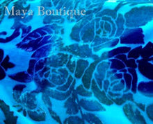 Silk Burnout Velvet Fringes Jacket Kimono Turquoise Blues Tye Dyed Maya Jackets