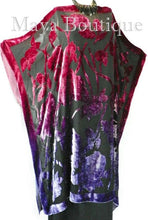 Caftan Dress Kimono Silk Burnout Velvet MAYA Dyed Stained Glass Orchid & Purple