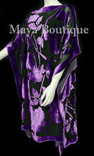 Caftan Dress Kimono Silk Burnout Velvet Purple Black Hand Dyed Maya Matazaro