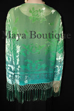 Wearable Art Velvet Kimono Jacket Hand Dyed Jade Turquoise Short Maya Matazaro