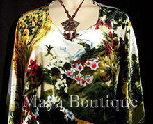 Peacock Poncho Shawl Top Silk Burnout Velvet Ivory Multi Maya Matazaro