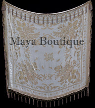 Beige Piano Shawl Scarf Wrap All Beaded Silk Burnout Velvet Maya Matazaro