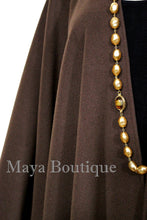Expresso Brown Cape Ruana Wrap Coat Cashmere Wool Blend Maya Matazaro USA Made