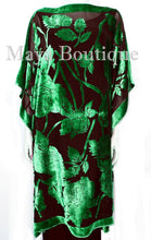 Caftan Dress Kimono Silk Burnout Velvet Green Black Hand Dyed Maya Matazaro