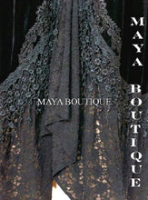Cloak Opera Cape BLACK Victorian Rep Long Velvet & Lace Lined Maya Boutique