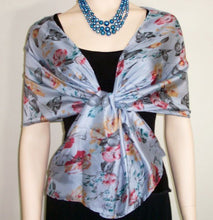 Silk Scarf Wrap Sash Pastel Floral Sea Foam + Gift Box Maya Matazaro