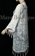 Ivory Kimono Flapper Jacket Silk Beaded Burnout Velvet Medalion Maya Matazaro