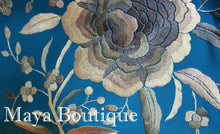 Flamenco Embroidered Silk Fringe Jacket Kimono Teal & Gray Short Maya Matazaro