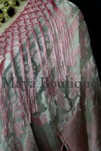 Maya Matazaro Rose Quartz Silk Burnout Velvet Fringe Jacket Short Kimono US Made