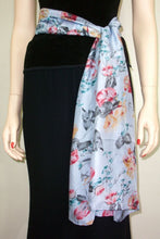 Silk Scarf Wrap Sash Pastel Floral Sea Foam + Gift Box Maya Matazaro