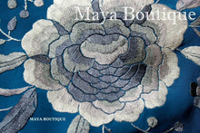 Flamenco Embroidered Silk Fringe Jacket Kimono Teal & Gray Short Maya Matazaro