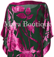 Caftan Dress Kimono Silk Burnout Velvet Pink Black Hand Dyed Maya Matazaro