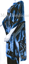 Caftan Dress Kimono Silk Burnout Velvet Blue Black Hand Dyed Maya Matazaro