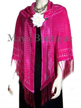 Pink Triangle Shawl Wrap Scarf Burnout Velvet With Fringe Maya Matazaro