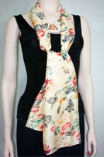 Silk Scarf Wrap Sash Pastel Floral Banana + Gift Box Maya Matazaro