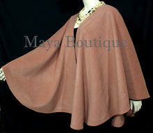 Salmon Cape Ruana Wrap Coat Cashmere Wool Blend by Maya Matazaro USA Made
