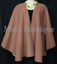 Salmon Cape Ruana Wrap Coat Cashmere Wool Blend by Maya Matazaro USA Made