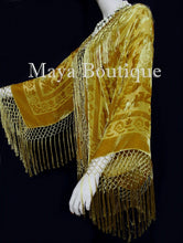 Antique Gold Fringe Jacket Short Kimono Duster Silk Burnout Velvet Maya Matazaro