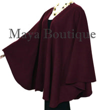 Bordo Cape Ruana Wrap Coat Cashmere Wool Blend by Maya Matazaro Made in USA