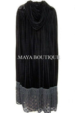 Cloak Opera Cape BLACK Victorian Rep Long Velvet & Lace Lined Maya Boutique
