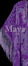 Lavender Kimono Duster Fringe Jacket Silk Burnout Velvet Maya Matazaro Plus