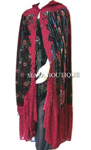 Cloak Opera Cape Peacock Victorian Rep Long Beaded Velvet Lace Lined Deep Red