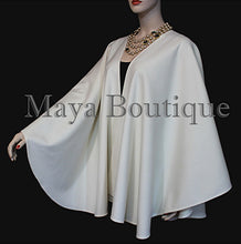 Maya Matazaro Ivory Cashmere Cape Ruana Wrap Coat Made in USA