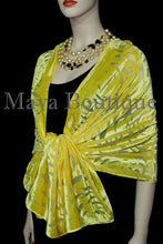 Maya Matazaro Primerose Yellow Camellia Shawl Wrap Scarf Burnout Hand Dyed