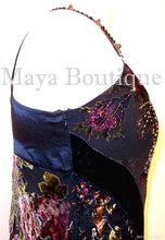 Dress Gown Black Silk Burnout Velvet Beaded Victorian Roses Maya Matazaro L