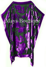Caftan Dress Kimono Silk Burnout Velvet Purple Black Hand Dyed Maya Matazaro