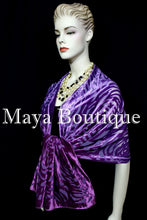 Maya Matazaro Hand Dyed Purple Mulberry Camellia Shawl Wrap Scarf Burnout Velvet