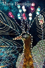 Silk Velvet KIMONO Opera Coat Duster Beaded Black Multi Peacock Maya Boutique