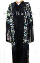 Embroidered Flamenco Silk Opera Coat Kimono Jacket Floral Birds Maya Matazaro