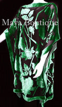 Caftan Dress Kimono Silk Burnout Velvet Green Black Hand Dyed Maya Matazaro